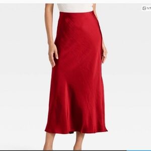 J Crew Gwynith red Slip Skirt. NEW!